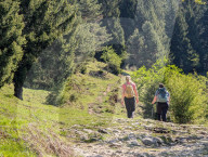 Hiking On The Wank Mountain In The Bavarian Alps Near Garmisch-Partenkirchen