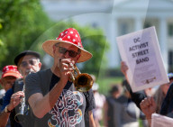 DC Activist Street Band plays outside White House