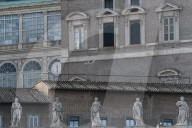 Tourists In St. Peter's Square Before The Conclave .