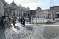 Tourists In St. Peter's Square Before The Conclave .