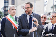 The Ceremony Of Naming The New Square In Memory Of Sergio Ramelli And Enrico Pedenovi, Members Of MSI In The 70s, Killed In 1975 And 1976 By Militants Of Avanguardia Operaia And Prima Linea In Sesto San Giovanni