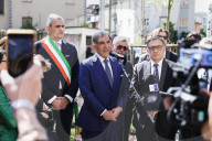 The Ceremony Of Naming The New Square In Memory Of Sergio Ramelli And Enrico Pedenovi, Members Of MSI In The 70s, Killed In 1975 And 1976 By Militants Of Avanguardia Operaia And Prima Linea In Sesto San Giovanni