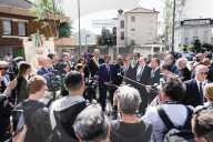 The Ceremony Of Naming The New Square In Memory Of Sergio Ramelli And Enrico Pedenovi, Members Of MSI In The 70s, Killed In 1975 And 1976 By Militants Of Avanguardia Operaia And Prima Linea In Sesto San Giovanni