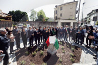 The Ceremony Of Naming The New Square In Memory Of Sergio Ramelli And Enrico Pedenovi, Members Of MSI In The 70s, Killed In 1975 And 1976 By Militants Of Avanguardia Operaia And Prima Linea In Sesto San Giovanni