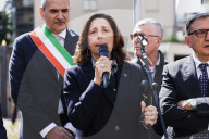 The Ceremony Of Naming The New Square In Memory Of Sergio Ramelli And Enrico Pedenovi, Members Of MSI In The 70s, Killed In 1975 And 1976 By Militants Of Avanguardia Operaia And Prima Linea In Sesto San Giovanni