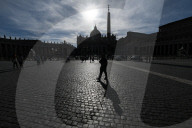 Tourists In St. Peter's Square Before The Conclave .