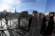 Tourists In St. Peter's Square Before The Conclave .