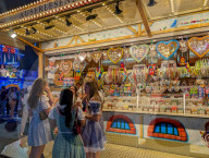 Bavarian Gingerbread Hearts Stall At Fun Fair