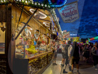 Bavarian Gingerbread Hearts Stall At Fun Fair