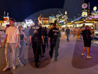 Police Officers At A German Fun Fair