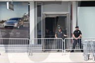 Anti-Tesla And Anti-Elon Musk Protest In Front Of Tesla Showroom At 860 Washington Street
