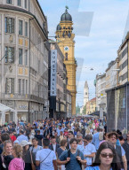 Busy Day On Theatinerstraße In Munich’s Historic Center