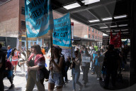 Protesters Rally At Tesla Dealership And March To Billionaires’ Offices In Manhattan