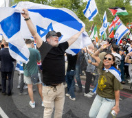 Stop The Hate pro-Israel rally countering the anti-Jewish, pro-Palestine protest at Swiss Cottage, London, Great Britain 
15th February 2025