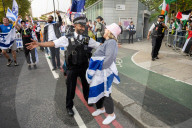 Stop The Hate pro-Israel rally countering the anti-Jewish, pro-Palestine protest at Swiss Cottage, London, Great Britain 
15th February 2025