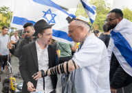 Stop The Hate pro-Israel rally countering the anti-Jewish, pro-Palestine protest at Swiss Cottage, London, Great Britain 
15th February 2025