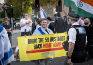 Stop The Hate pro-Israel rally countering the anti-Jewish, pro-Palestine protest at Swiss Cottage, London, Great Britain 
15th February 2025