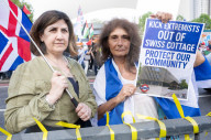 Stop The Hate pro-Israel rally countering the anti-Jewish, pro-Palestine protest at Swiss Cottage, London, Great Britain 
15th February 2025
