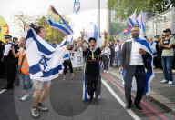 Stop The Hate pro-Israel rally countering the anti-Jewish, pro-Palestine protest at Swiss Cottage, London, Great Britain 
15th February 2025