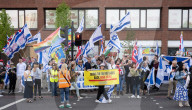 Stop The Hate pro-Israel rally countering the anti-Jewish, pro-Palestine protest at Swiss Cottage, London, Great Britain 
15th February 2025