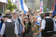Stop The Hate pro-Israel rally countering the anti-Jewish, pro-Palestine protest at Swiss Cottage, London, Great Britain 
15th February 2025