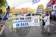 Stop The Hate pro-Israel rally countering the anti-Jewish, pro-Palestine protest at Swiss Cottage, London, Great Britain 
15th February 2025