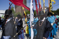 Royal Guard Patrol Ceremony Held At Gyeongbokgung Palace In Seoul