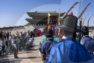 Royal Guard Patrol Ceremony Held At Gyeongbokgung Palace In Seoul