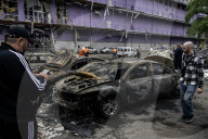 Aftermath Of A Russian Overnight Drone Strike On A Residential District In Kyiv