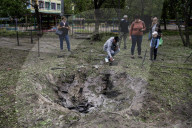 Aftermath Of A Russian Overnight Drone Strike On A Residential District In Kyiv