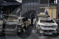 Aftermath Of A Russian Overnight Drone Strike On A Residential District In Kyiv