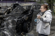 Aftermath Of A Russian Overnight Drone Strike On A Residential District In Kyiv