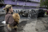 Aftermath Of A Russian Overnight Drone Strike On A Residential District In Kyiv