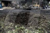 Aftermath Of A Russian Overnight Drone Strike On A Residential District In Kyiv