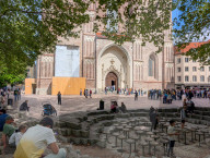 Visitors At Frauenkirche Cathedral In Munich