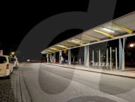 Bus Station Fuerstenried West In Munich At Night