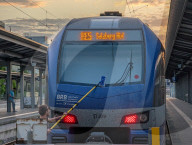 Windshield Of A BRB Regional Train To Salzburg Being Cleaned During Sunset At Munich Central Station