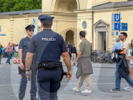 German Police Officers At Odeonsplatz In Munich