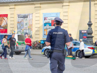 German Police Officers At Odeonsplatz In Munich