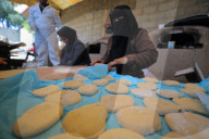 Gaza women bake bread in refugee camp