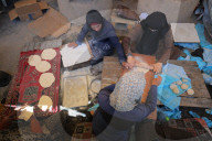 Gaza women bake bread in refugee camp