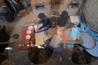 Gaza women bake bread in refugee camp