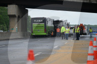Numerous Injuries In A Bus And Vehicle Crash On The New Jersey Turnpike Northbound Truck Lanes