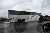 Numerous Injuries In A Bus And Vehicle Crash On The New Jersey Turnpike Northbound Truck Lanes