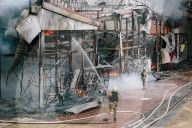 Fire At The Market As A Result Of A Russian Attack On Kharkiv.