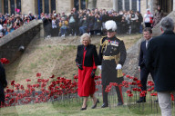 Queen Camilla views a new display of ceramic poppies