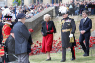 Queen Camilla views a new display of ceramic poppies