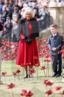 Queen Camilla views a new display of ceramic poppies