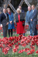 Queen Camilla views a new display of ceramic poppies
