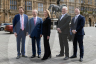 Reform MPs and Sarah Pochin in London, UK.